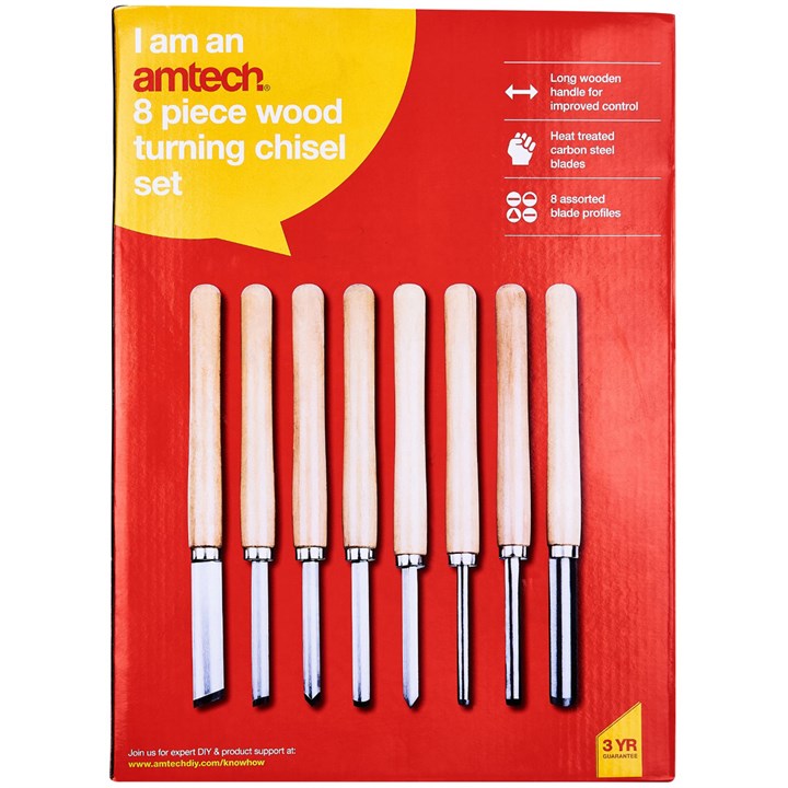 Amtech 8 Piece wood turning chisel set E1050