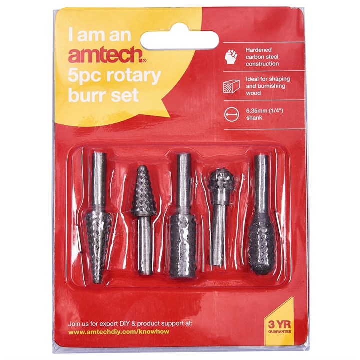 Amtech 5 Piece rotary burr set E1500