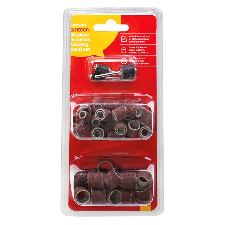 Amtech 63 Piece assorted sanding band set E1885