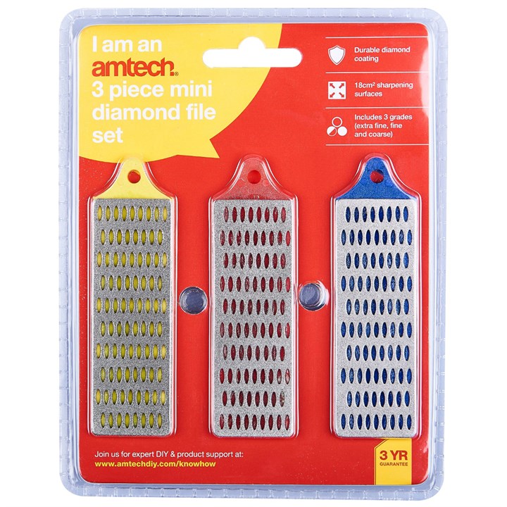 Amtech 3 Piece mini diamond file set E2520
