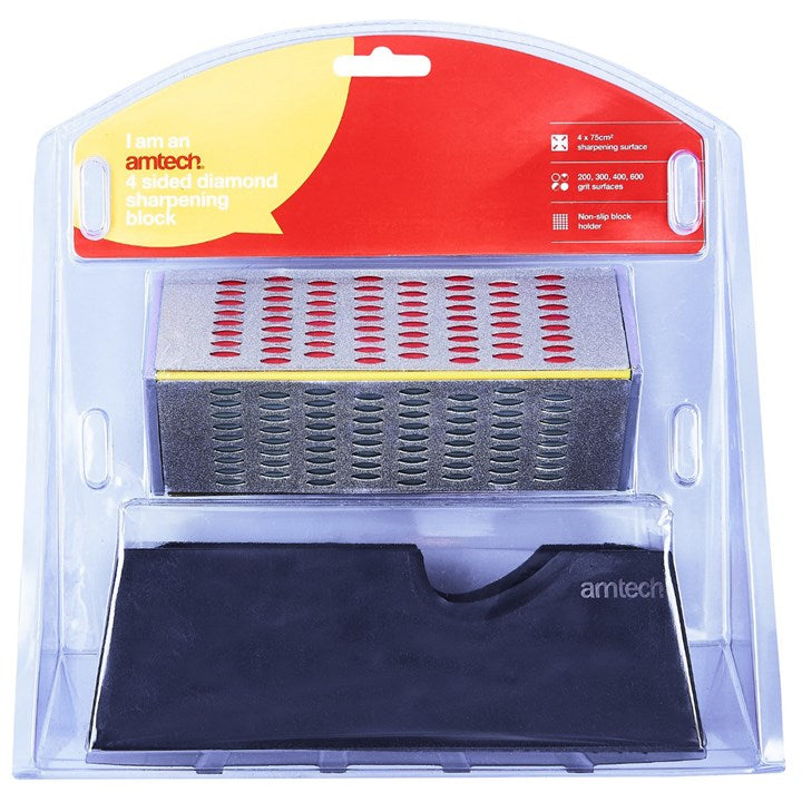 Amtech 4 Sided diamond sharpening block E2557