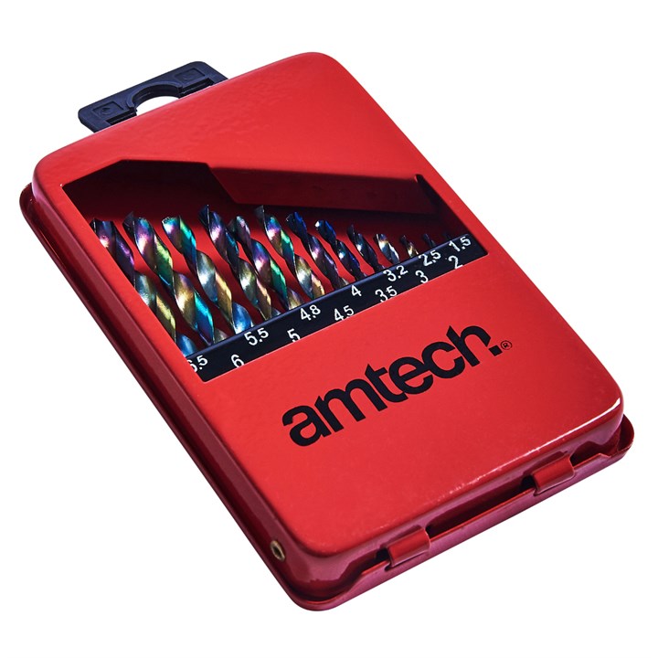 Amtech 13 Piece Titanium coated high speed steel (HSS) drill bit set F1122