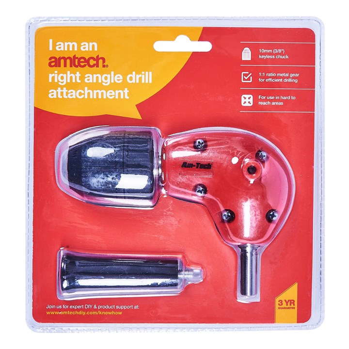Amtech 10mm (3/8") Right angle drill attachment with keyless chuck F3045