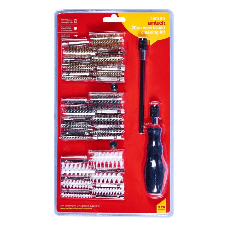 Amtech 20 Piece wire brush cleaning kit F3525
