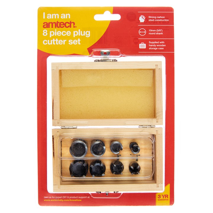 Amtech 8 Piece plug cutter set F3620