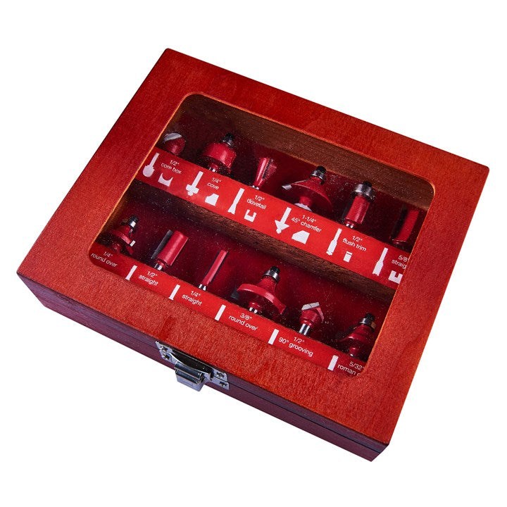 Amtech 12 Piece 6.25mm (1/4") router bit set F3700A