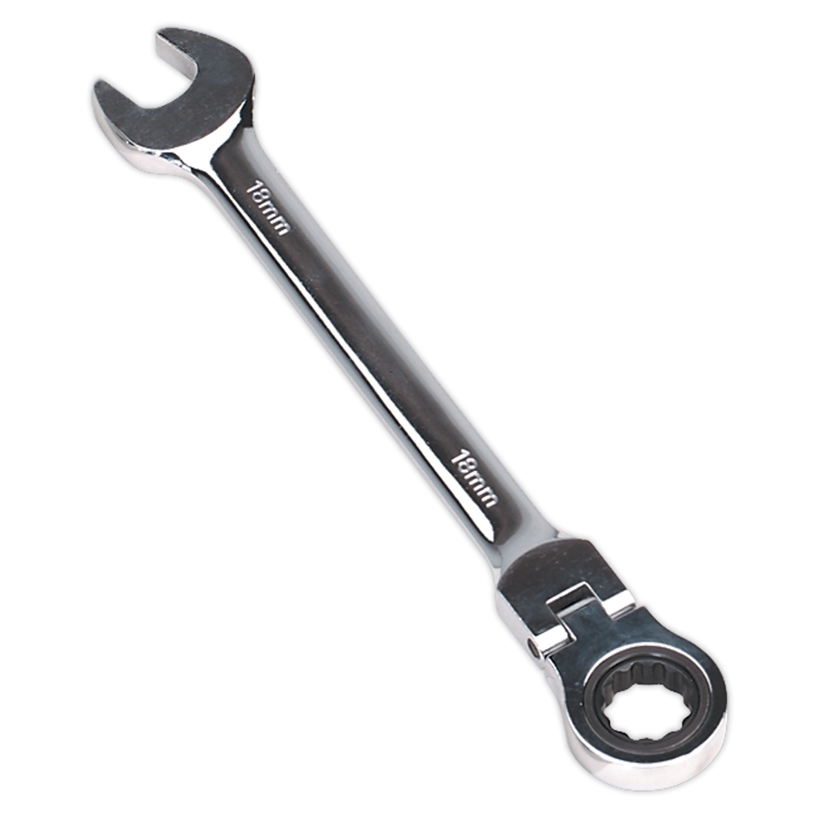 Sealey 18mm Flexi-Head Ratchet Combination Spanner FHRCW18