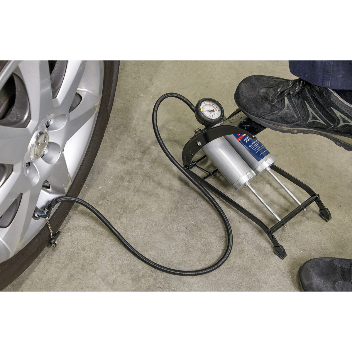 Sealey Twin Barrel Foot Pump FP4