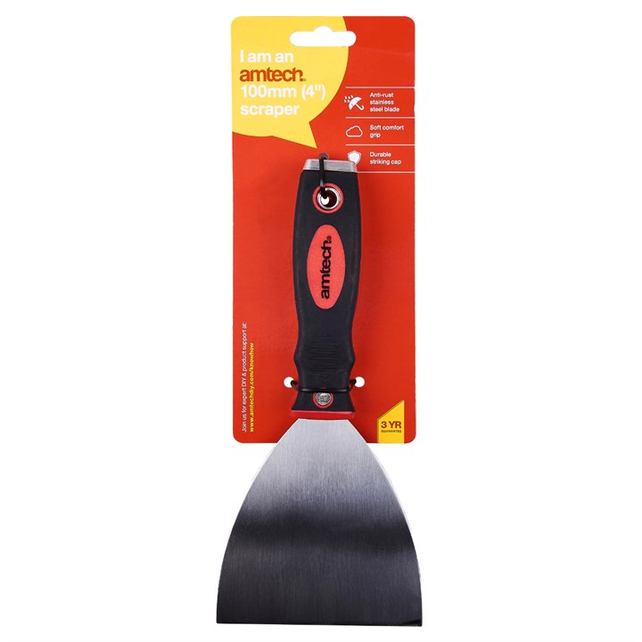 Amtech 100mm (4") Scraper with soft grip handle G0675