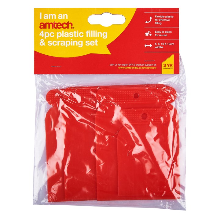 Amtech 4 Piece plastic scraper set G0946