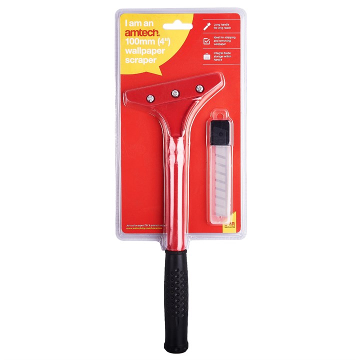 Amtech 100mm (4") Deluxe wallpaper scraper with 5 blades G0960B