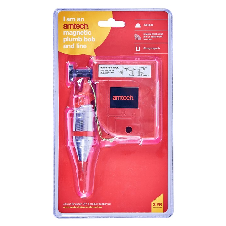 Amtech 400g Magnetic plumb bob and line G4130