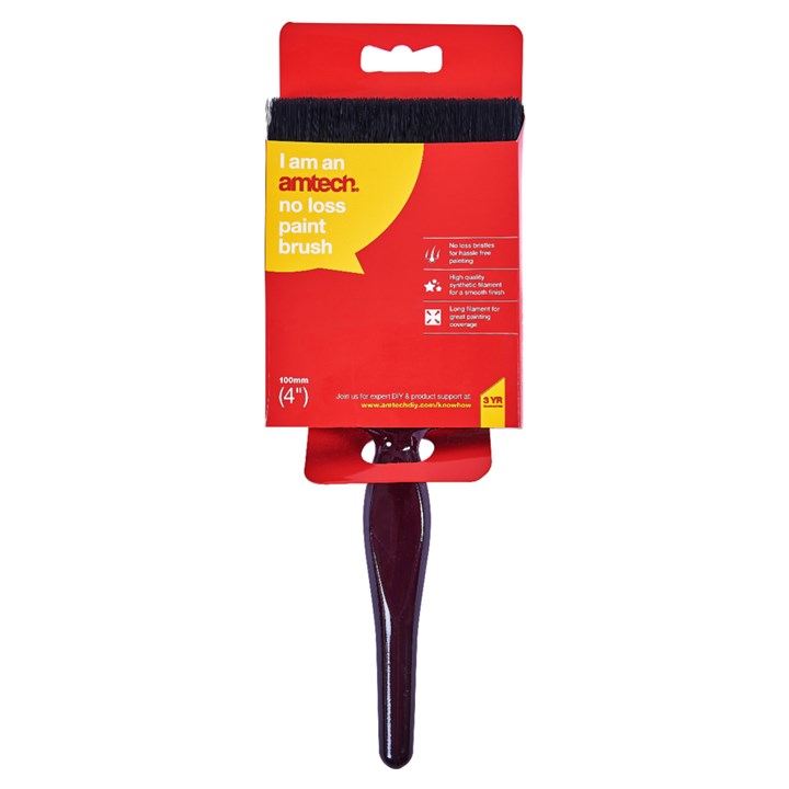 Amtech 100mm (4") No bristle loss paint brush G4330