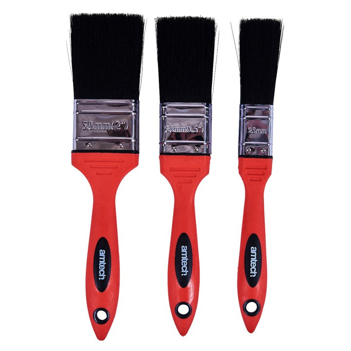 Amtech 3 Piece no bristle loss paint brush set G4385