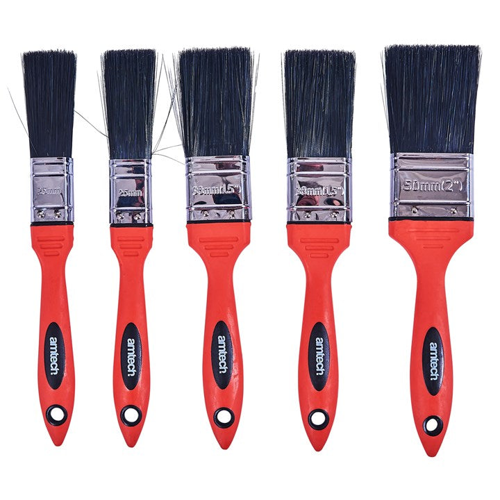 Amtech 5 Piece no bristle loss paint brush set G4390