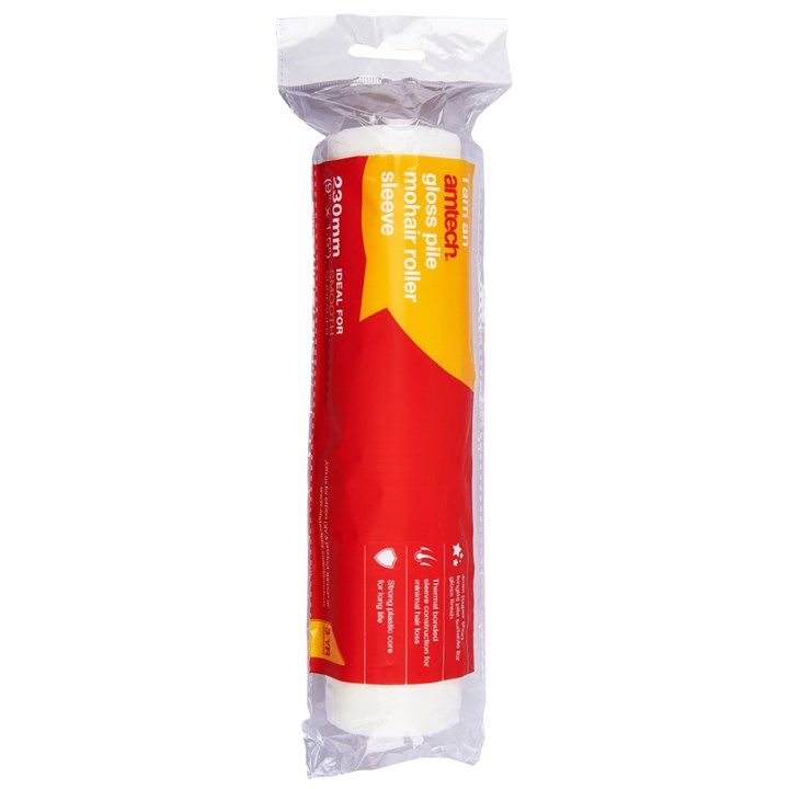 Amtech 230mm (9") x 38mm (1.5") Extra short pile (4mm) roller sleeve - mohair G4420