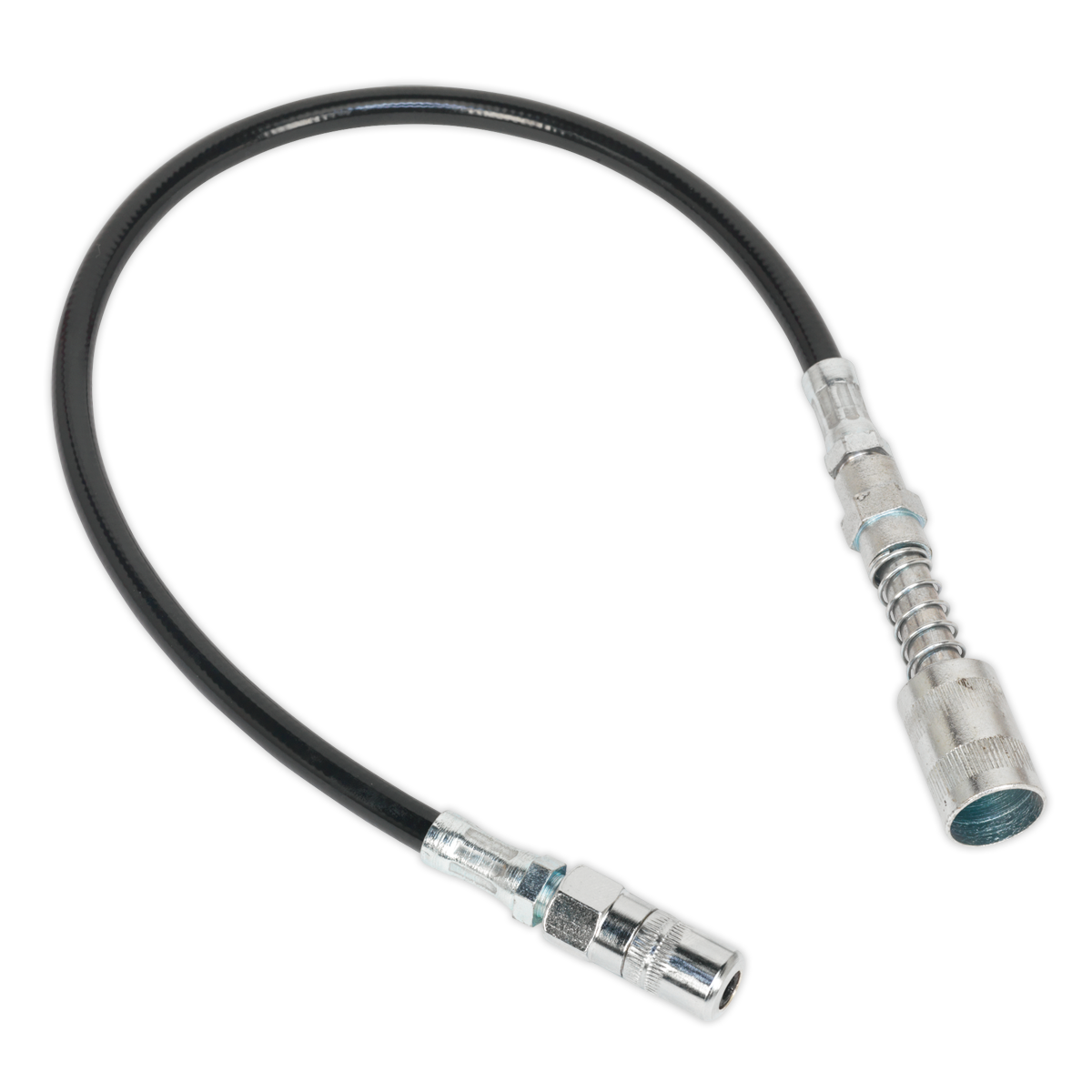 Sealey 450mm Flexible Rubber Delivery Hose with 4-Jaw Connector & Quick Release Coupling GGSF450