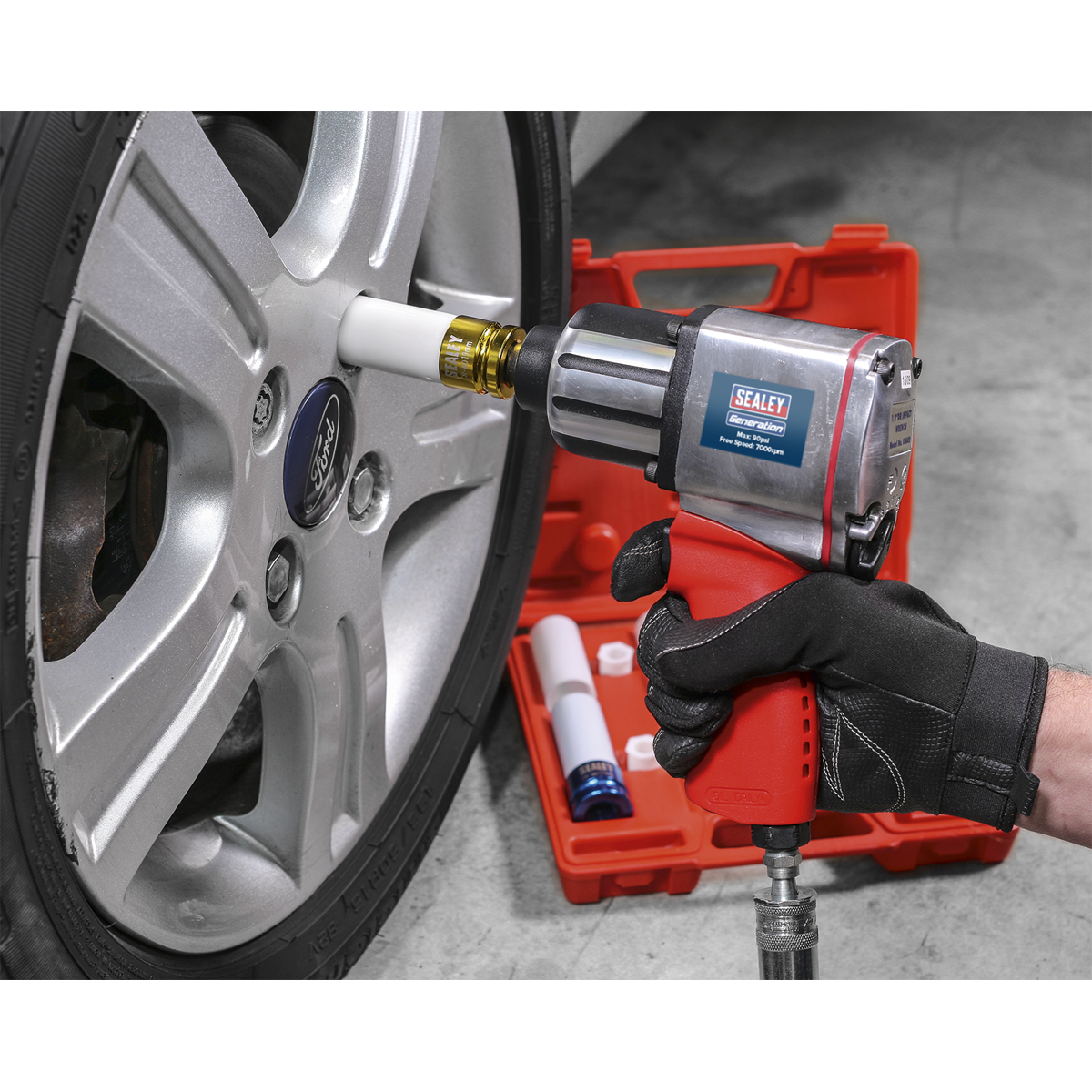 Sealey 1/2"Sq Drive Air Impact Wrench - Twin Hammer GSA02