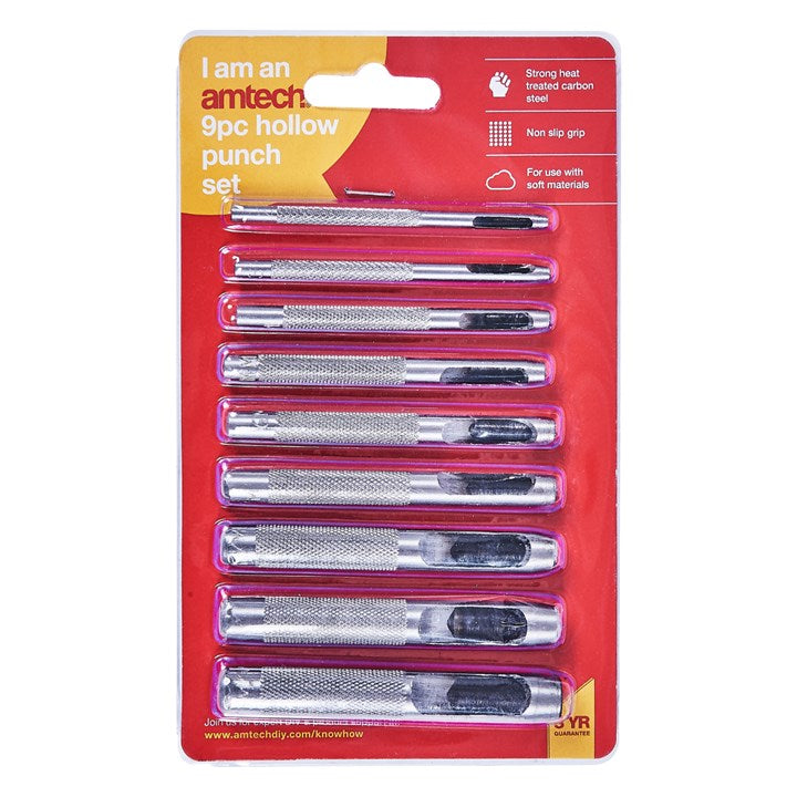 Amtech 9 Piece hollow punch set H1850