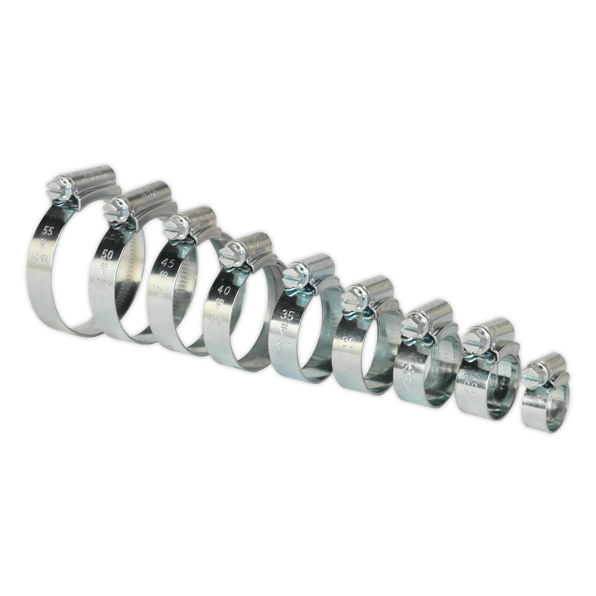 Sealey 85pc HI-GRIP® Hose Clip Assortment - Sizes Ø9.5-55mm HCJ85A
