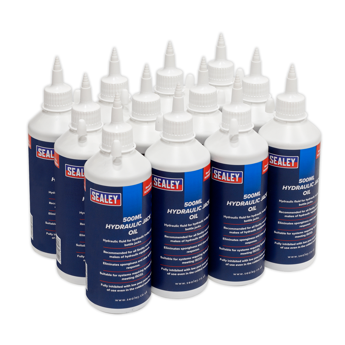 Sealey 500ml Hydraulic Jack Oil - Pack of 12 HJO/500ML