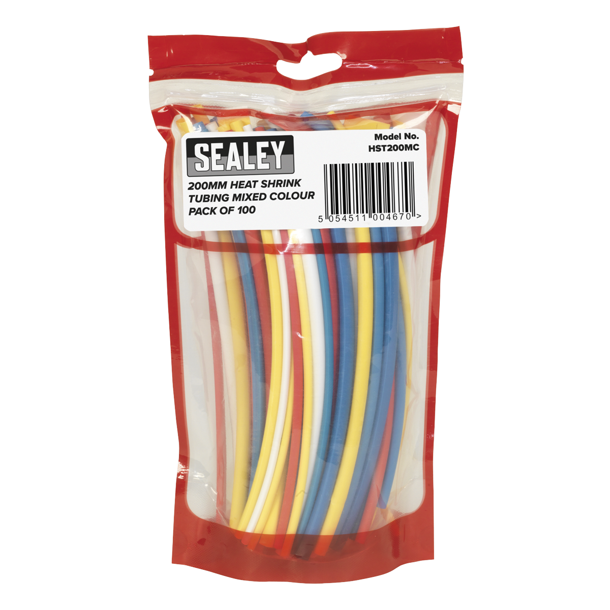Sealey 100pc 200mm Heat Shrink Tubing - Mixed Colours HST200MC