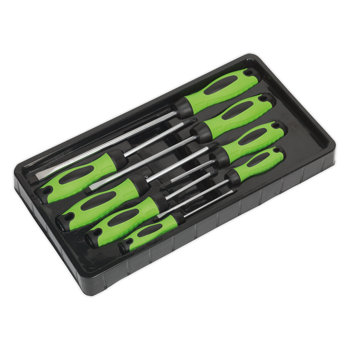 Sealey 8pc Screwdriver Set - Hi-Vis Green HV001