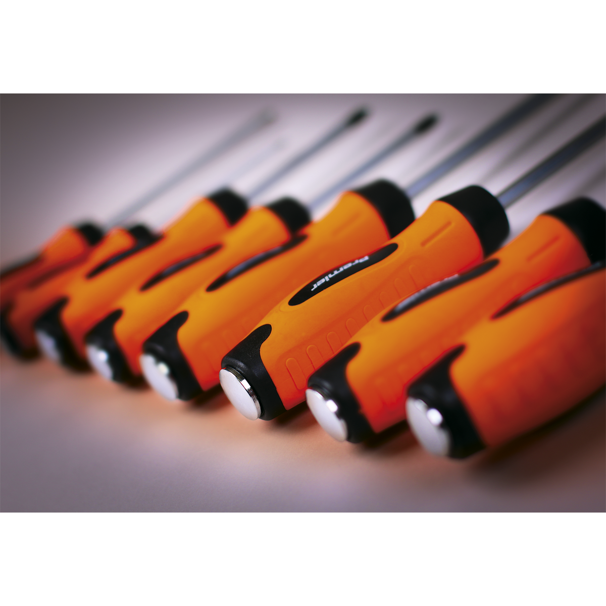 Sealey 8pc Hammer-Thru Screwdriver Set - Hi-Vis Orange HV004