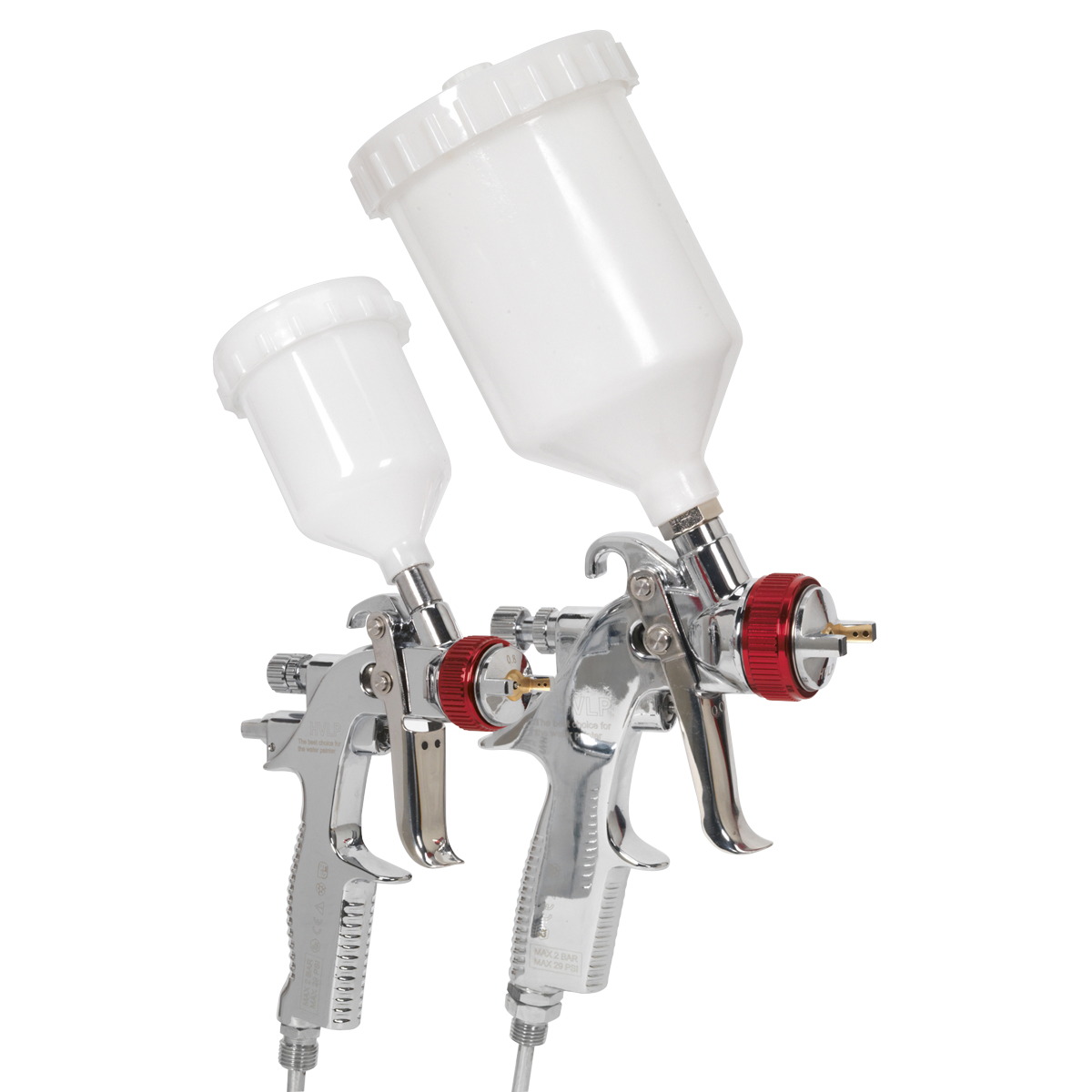 Sealey HVLP Top Coat/Touch-Up Gravity Feed Spray Gun Set HVLP774