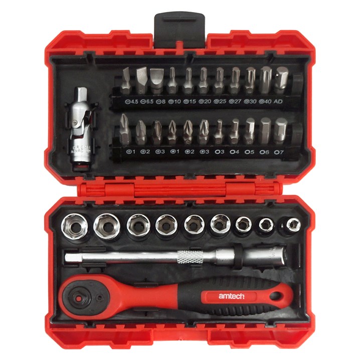Amtech 35 Piece ¼" drive metric socket set I0227