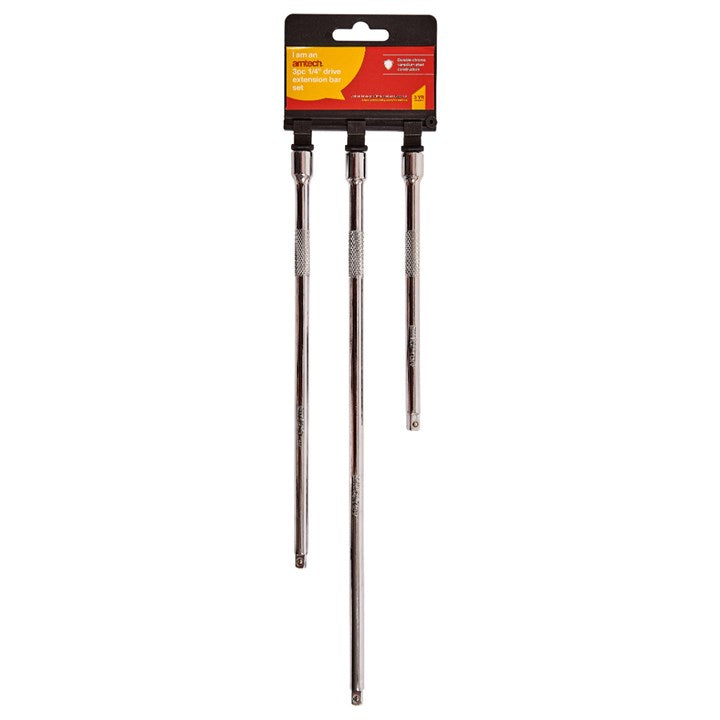 Amtech 3 Piece 6mm (1/4") extension bar set I4050