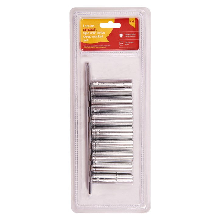 Amtech 9 Piece 3/8” deep socket set I6500