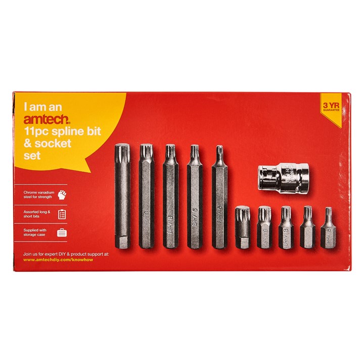 Amtech 11 Piece spline bit and socket set I8450