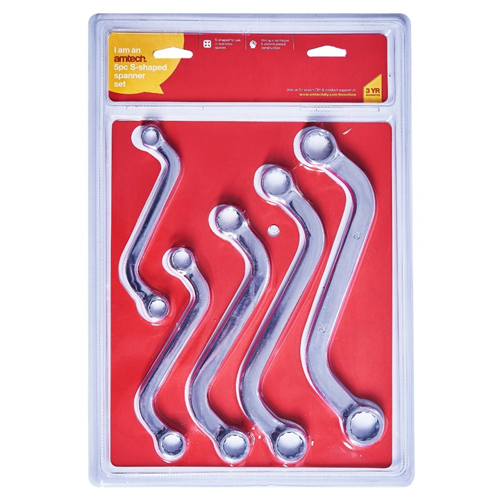 Amtech 5 Piece S-shaped spanner set K1130
