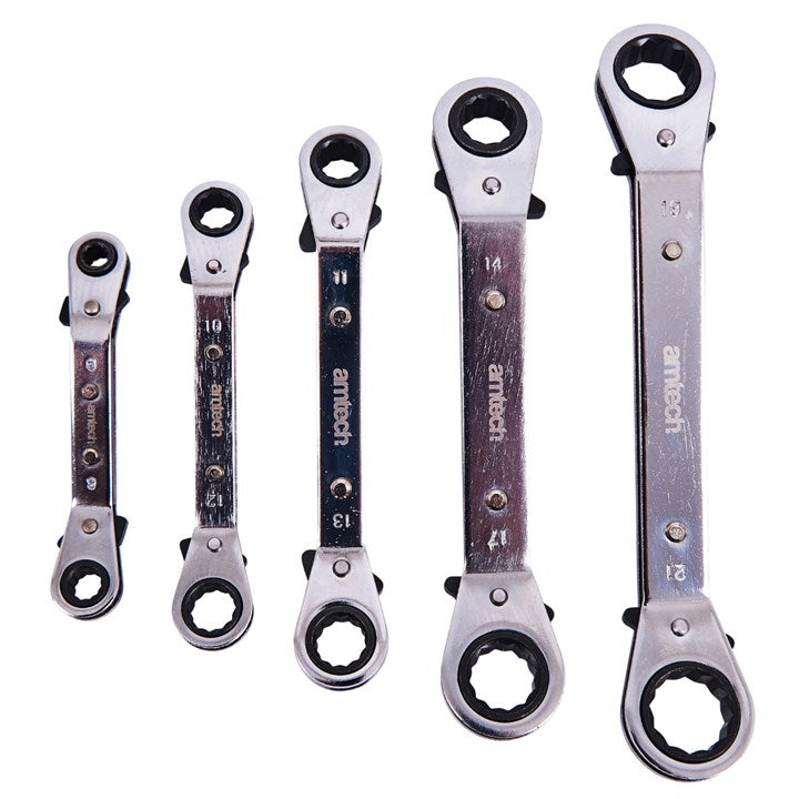 Amtech 5 Piece offset ring ratchet spanner set K1525