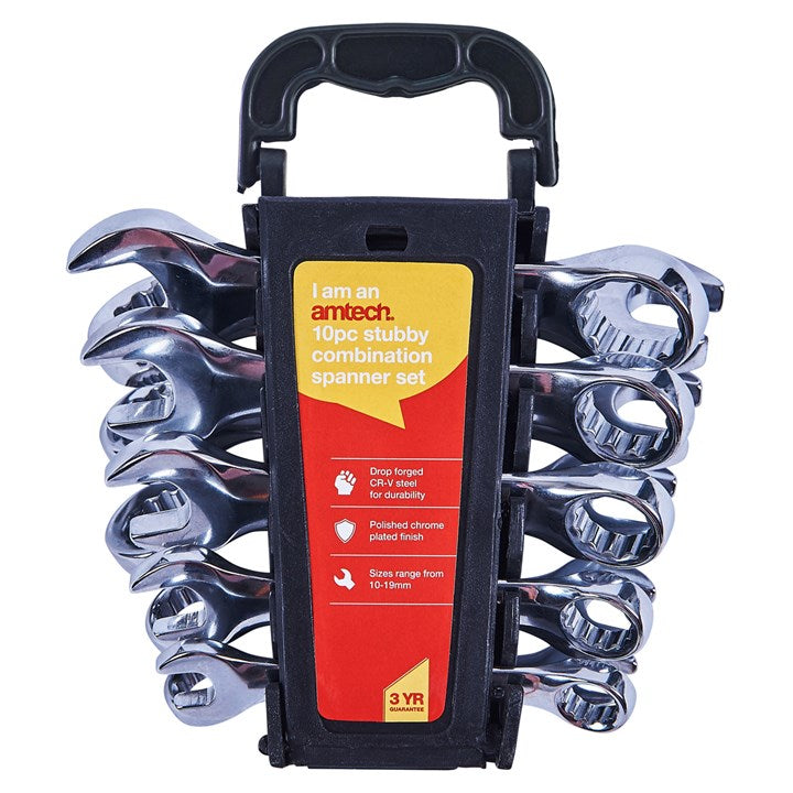 Amtech 10 piece stubby combination wrench set K2001