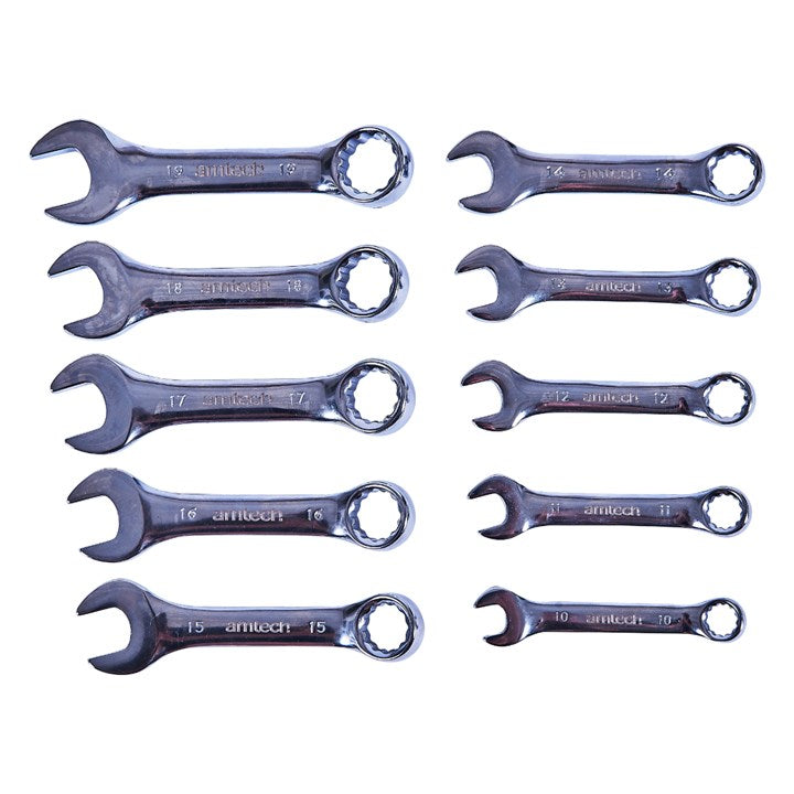 Amtech 10 piece stubby combination wrench set K2001