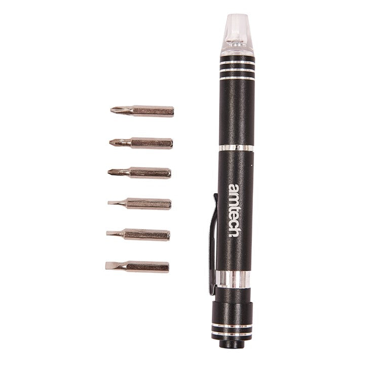 Amtech 6-in-1 LED precision screwdriver set L0495