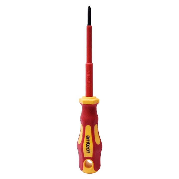 Amtech 100mm Pozidriv™ VDE™ 1000V electrical screwdriver with PZ 2 tip L0653