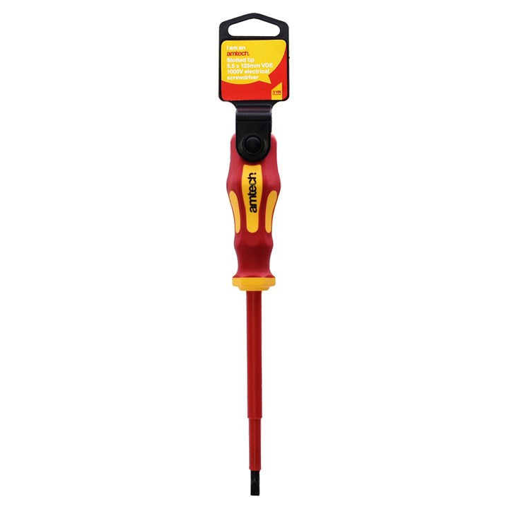 Amtech 5.5mm x 125mm slotted VDE™ 1000V electrical screwdriver L0659