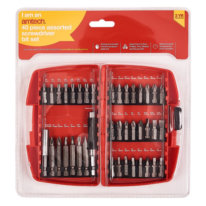 Amtech 40 Piece screwdriver bit set L1235