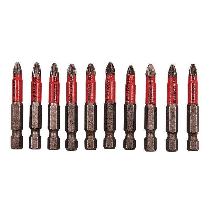 Amtech 10 Piece 50mm non-slip Pozi drive bit set L2360