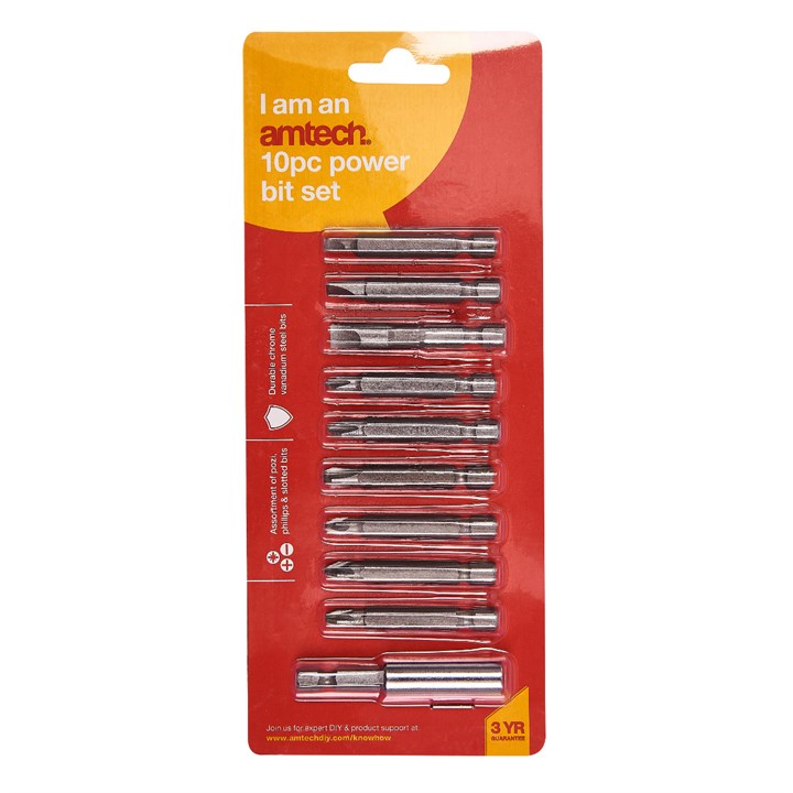 Amtech 10 Piece power bit set L2500