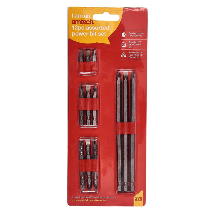 Amtech 12 Piece power bit set L2700