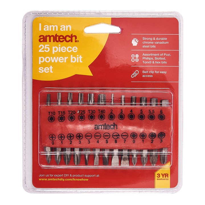 Amtech 25 Piece power bit set L3260