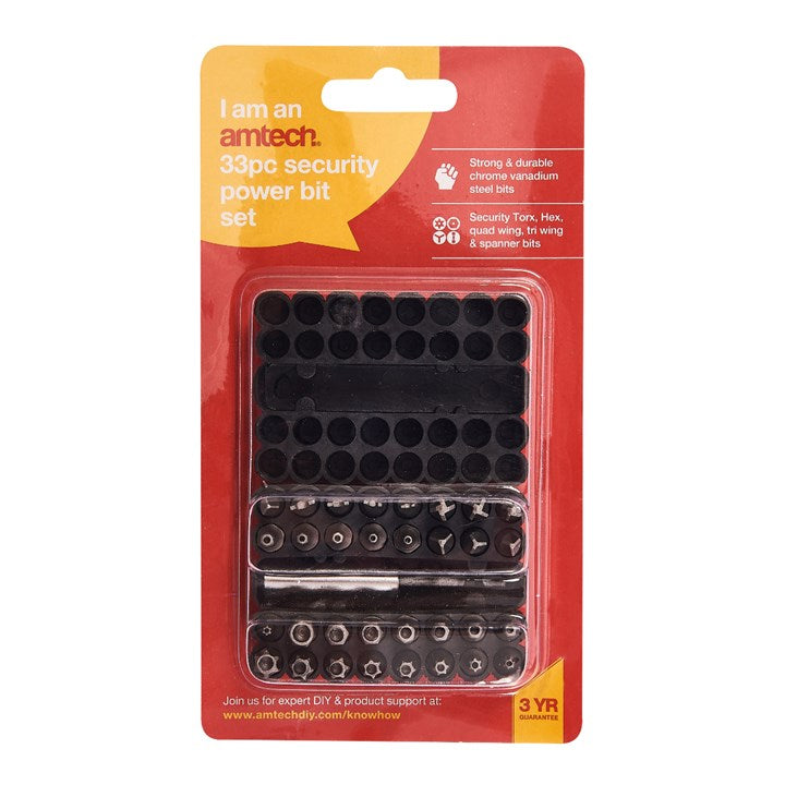 Amtech 33 Piece security power bit set L3350