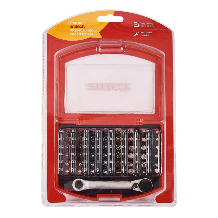 Amtech 49 Piece colour coded bit set L3352