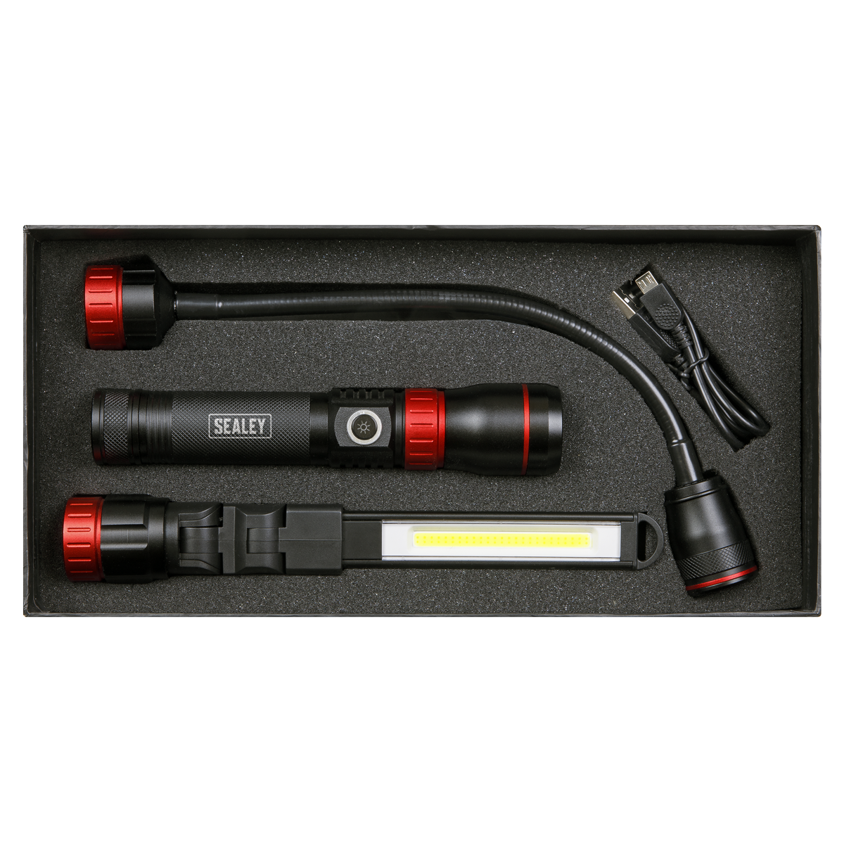Sealey Interchangeable 3-In-1 COB LED Rechargeable Inspection Light LED0131R