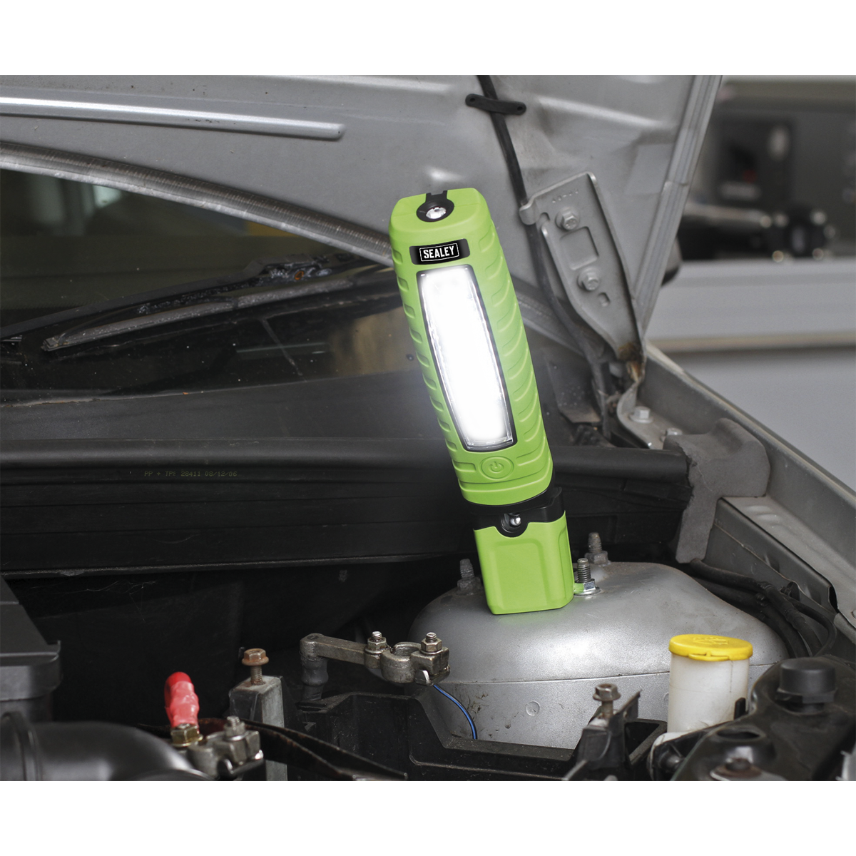 Sealey 360° 14 SMD LED & 3W SMD LED Hi-Vis Green Rechargeable Inspection Light LED360G