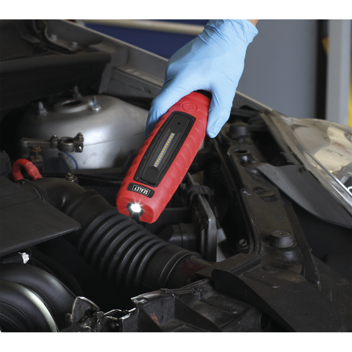 Sealey 360° 14 SMD LED & 3W SMD LED Red Lithium-ion Rechargeable Inspection Light LED360R